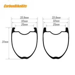 ArcX 305g Ultralight 700C 37x32mm  Inner Width 25mm Enhanced Structura Carbon Tubeless Rim